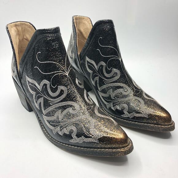 Circle G by Corral  Embroidered Pointed Toe Ankle Boots Multicolor Size 7 M - Picture 5 of 12